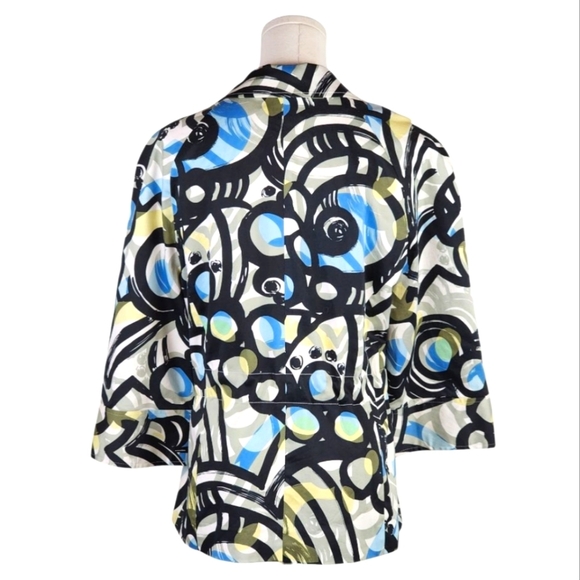 Willi Smith Abstract Print Tie-Waist Jacket Size L Retro Mod Blazer - Picture 5 of 8